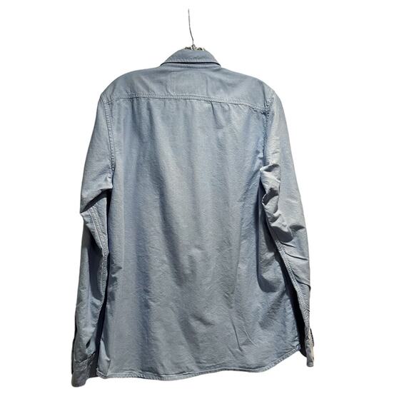 American Eagle AEO Button Down Long Sleeve Shirt Blue Preppy Cotton Mens Medium - Picture 14 of 14